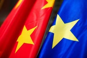 China EU flags